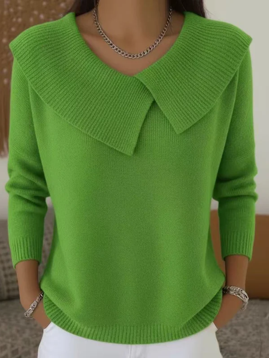 Lucia Warmer Pullover mit Weichem Kragen – Gemütlicher Damen-Strickpullover