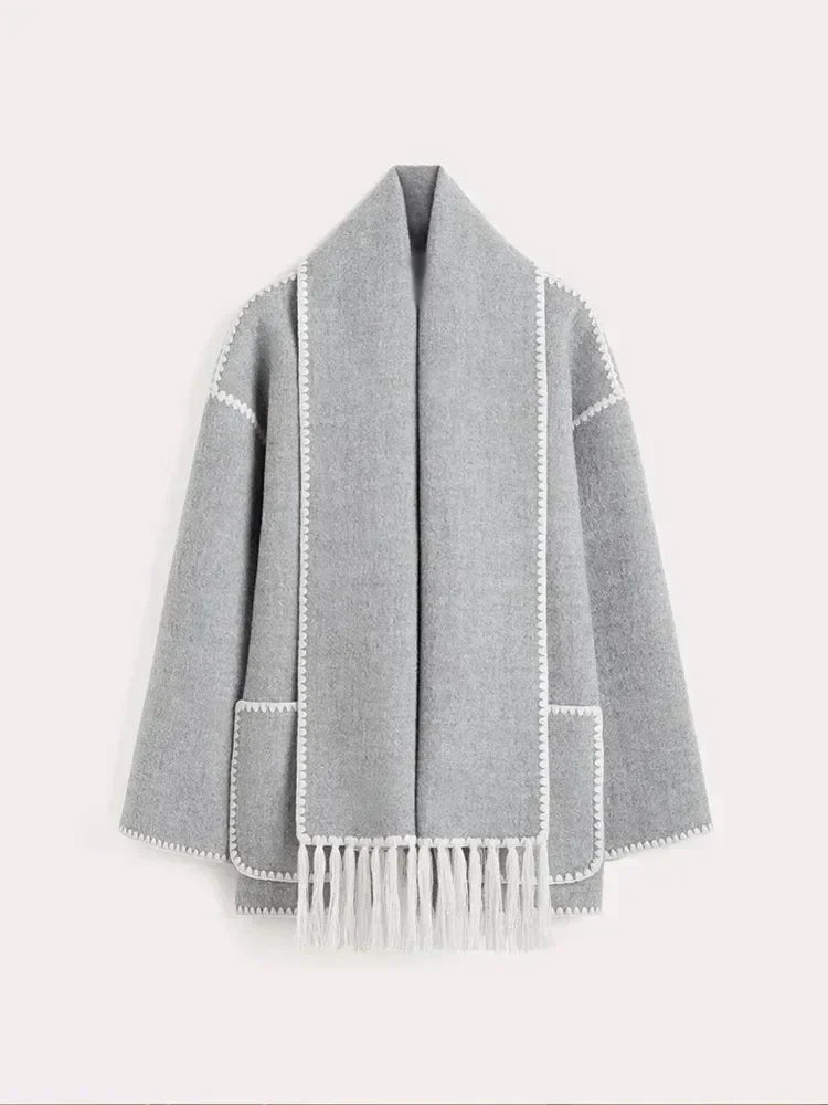 POZIE | Bohème-Mantel mit Schal