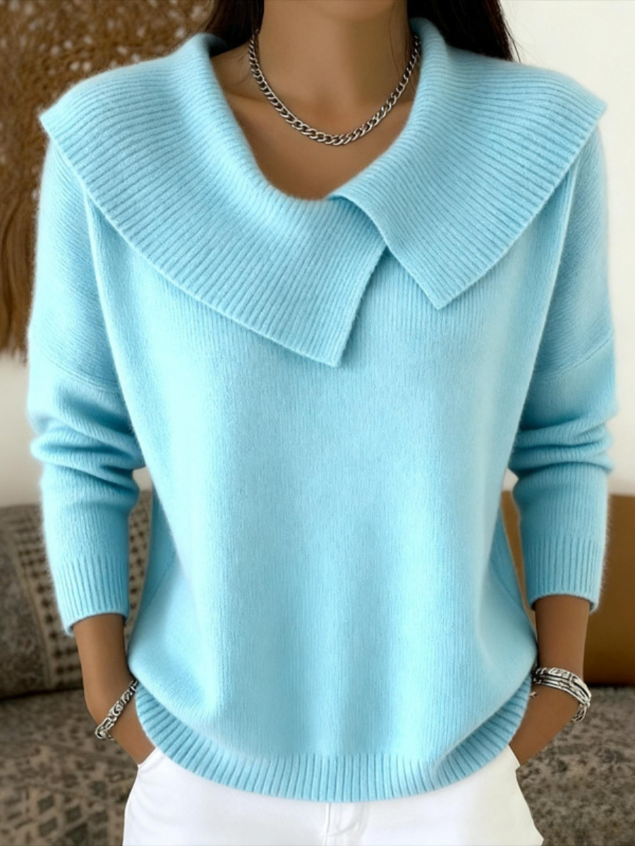 Lucia Warmer Pullover mit Weichem Kragen – Gemütlicher Damen-Strickpullover