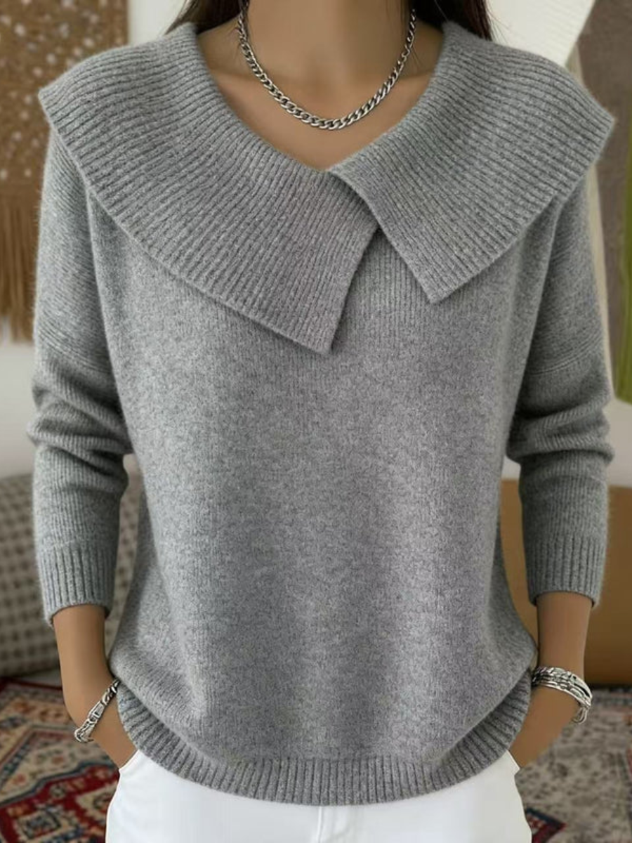 Lucia Warmer Pullover mit Weichem Kragen – Gemütlicher Damen-Strickpullover