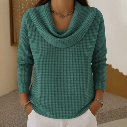 Amber™ Wafeltrui Dames – Warme Pullover mit Eleganter Wasserfallkragen