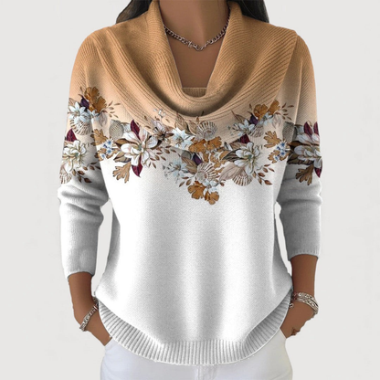 Alora™ – Blumen-Pullover mit weichem Rundhalsausschnitt