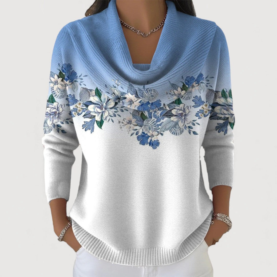 Alora™ – Blumen-Pullover mit weichem Rundhalsausschnitt