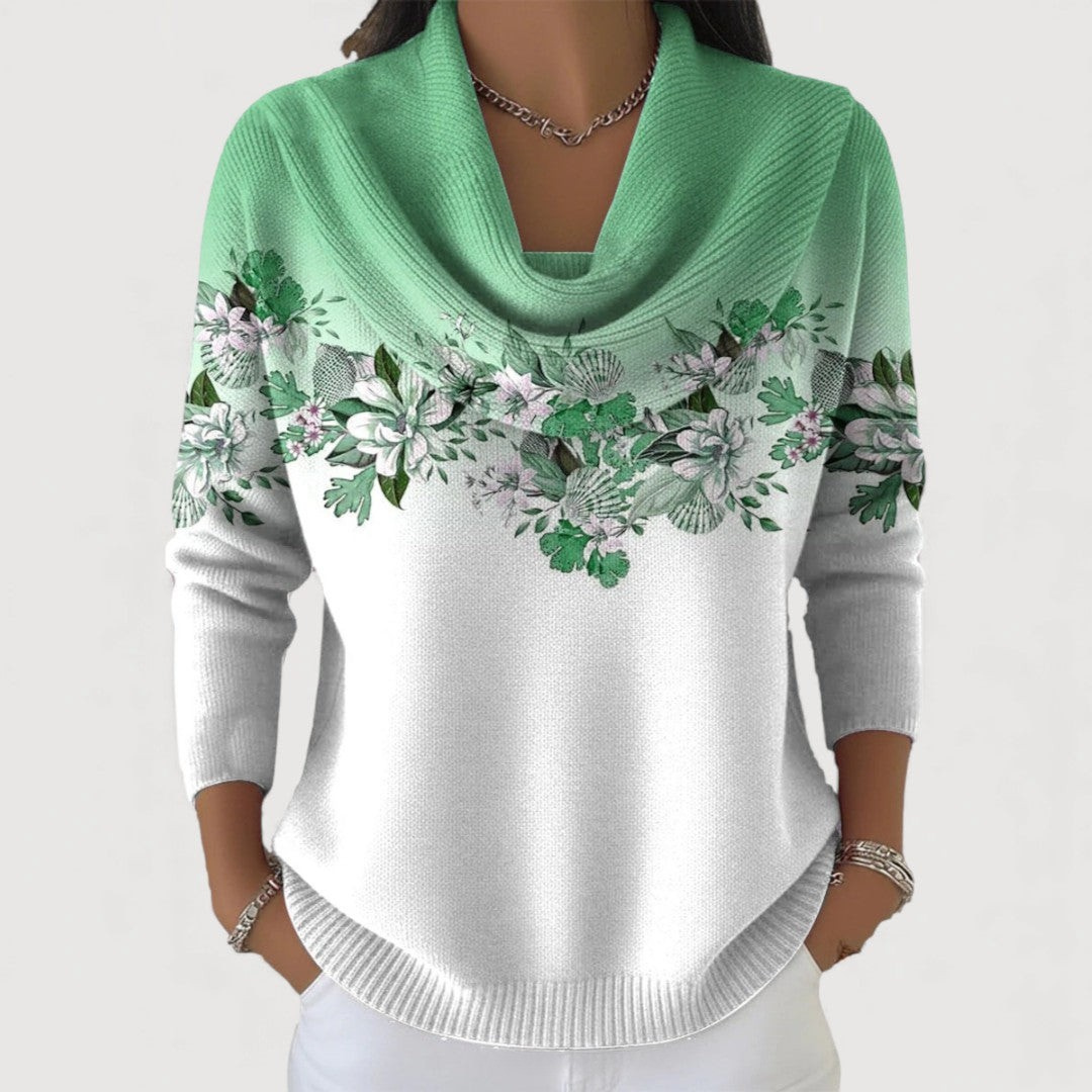 Alora™ – Blumen-Pullover mit weichem Rundhalsausschnitt