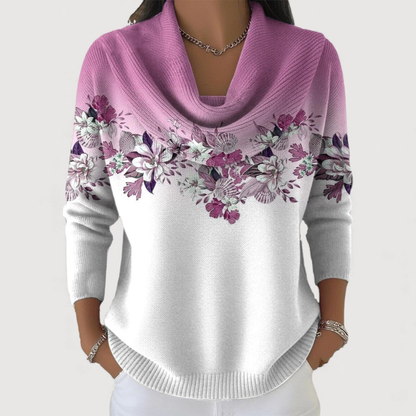Alora™ – Blumen-Pullover mit weichem Rundhalsausschnitt