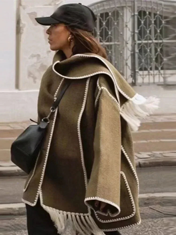 POZIE | Bohème-Mantel mit Schal