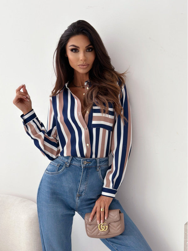 Monika | Aufgeräumte Damenbluse mit Satindruck